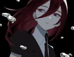  ahn androgynous gem_uniform_(houseki_no_kuni) hair_between_eyes highres houseki_no_kuni mercury necktie red_eyes red_hair shinsha_(houseki_no_kuni) solo upper_body 