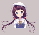  bad_id bad_pixiv_id bangs beret blue_dress blue_eyes blush brown_background brown_hair closed_mouth commentary_request dress eyebrows_visible_through_hair hat head_tilt hinatsuru_ai long_hair long_sleeves looking_at_viewer low_twintails miaomiao ryuuou_no_oshigoto! school_uniform short_over_long_sleeves short_sleeves simple_background smile solo twintails very_long_hair white_hat 