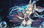  animal_ears bangs cat_ears highres hinot japanese_clothes leotard long_hair looking_at_viewer niyah silver_hair simple_background solo spoilers weapon xenoblade_(series) xenoblade_2 yellow_eyes 