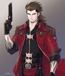  1boy dante_(devil_may_cry) devil_may_cry devil_may_cry_4 dysah final_fantasy final_fantasy_xv gladiolus_amicitia gun highres image_sample jacket red_jacket tumblr_sample weapon 