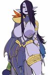  big_breasts breasts bulge clothing cum_through_clothing dark_elf dickgirl elf humanoid intersex loincloth looking_at_viewer nipples penis_outline r4 solo standing thick_thighs voluptuous wet_spot 
