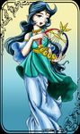  blue_eyes blue_hair dress harp jewelry long_hair nayru open_mouth pointy_ears the_legend_zelda tiara 