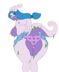  anthro bent_over big_breasts big_butt blue_eyes blue_hair breasts butt clothing deadpliss female francesca_(aj_the_flygon) glameow goodra hair ipan looking_at_viewer nintendo panties pok&eacute;mon pok&eacute;mon_(species) underwear video_games wide_hips 