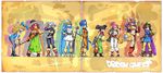  animal_ears armor bikini_armor bodystocking breasts bunny_ears bunnysuit cape cleavage commentary_request dagger dark_skin dragon_quest dragon_quest_iii everyone fighter_(dq3) gauntlets habit hat helmet jester_(dq3) large_breasts leotard mage_(dq3) medium_breasts merchant_(dq3) multiple_girls pelvic_curtain priest_(dq3) roto sage_(dq3) shield shirosu slime_(dragon_quest) smile soldier_(dq3) staff sword thief_(dq3) tiara toned weapon winged_helmet witch_hat 