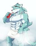  2018 abs anthro biceps canine digital_media_(artwork) fish fur hybrid kemono male mammal marine muscular pecs salga_0310 shark simple_background 