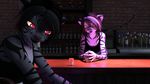  16:9 2018 3d_(artwork) anthro bar brother brother_and_sister clothing digital_media_(artwork) feline female hair hi_res kawaoneechan mammal multicolored_hair shirt sibling sister two_tone_hair 