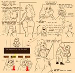  apron big_breasts blush boss_monster breasts butt clothing comic crossgender digital_media_(artwork) doll female grope human male mammal protagonist_(undertale) sweat text thewill toriel under(her)tail undertale video_games 