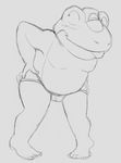  barefoot baseball_cap belly briefs clothing hat male nintendo overweight overweight_male sketch slippy_toad star_fox thegreatmatsutzu underwear video_games 