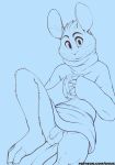  anthro bottomless clothed clothing flaccid foreskin humanoid_penis looking_at_viewer male mammal mouse penis rodent shiuk simple_background sitting solo sweater uncut whiskers 
