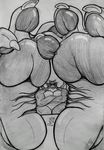  2018 3_toes claws dragon foot_focus hindpaw horn kenson male muscular omi_softpaws paws sketch soles solo toes 