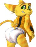  anthro big_ears butt clothed clothing diaper hi_res kuuneho lombax looking_at_viewer male presenting ratchet ratchet_and_clank solo standing video_games 