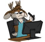  cervine computer deer mammal sitting thesepantsdontfit tinydeerguy 
