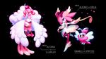  avian black_background feathered_wings feathers fusion humanoid kirlia mega_altaria mega_audino mega_evolution nintendo pok&eacute;mon pok&eacute;mon_(species) simple_background slurpuff spritzee swablu syntheticimagination video_games wings 