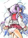  ass hiiragi_kagami izumi_konata kogaku_kazuya lucky_star mole mole_under_eye multiple_girls panties purple_hair underwear yuri 