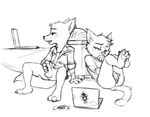  anthro armor band-aid bandage bottomless butt canine cat clothed clothing cobalt_snow conditional_dnp duo feline female fingering fox gregg_(nitw) helmet legs_up mae_(nitw) male mammal masturbation monochrome night_in_the_woods pawpads shirt t-shirt 