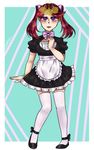  ankle_bow ankle_ribbon bow bracelet empty_eyes flats guitar_meely hypnosis jewelry maid mind_control neckerchief open_mouth purple_eyes ray_(yuu-gi-ou_arc-v) ribbon thighhighs twintails yuu-gi-ou 