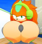  anthro areola big_breasts breasts clothed clothing erection female fur hair huge_breasts male male/female mammal nipples penis sex slickehedge smile sonic_(series) titfuck topless video_games 