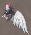  bandana braid feathered_wings feathers harpy mask monster_girl original plague_doctor_mask solo twin_braids white_feathers white_hair winged_arms wings 