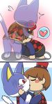  &lt;3 all_fours animal_crossing anthro barefoot big_ears big_eyes blush bottomless butt cat close-up clothed clothing cum cum_in_mouth cum_inside cum_on_face cute erection eyes_closed feline fellatio french_kissing fur hair hat headgear human human_on_anthro interspecies kissing male male/male mammal nintendo on_ground oral penis pisho pointy_ears presenting presenting_hindquarters red_eyes rosy_cheeks rover_(animal_crossing) sex shirt short_hair sitting snowballing standing tears translucent_body video_games villager_(animal_crossing) 