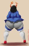  audiophilekitsune big_butt butt cheerleader clothed clothing female horn huge_butt humanoid not_furry solo standing thick_thighs underwear voluptuous 