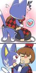  &lt;3 all_fours animal_crossing anthro barefoot big_ears big_eyes blush bottomless butt cat close-up clothed clothing cum cum_in_mouth cum_inside cum_on_face cute eyes_closed feline fellatio french_kissing fur hair hat headgear human human_on_anthro interspecies japanese_text kissing male male/male mammal nintendo on_ground oral pisho pointy_ears presenting presenting_hindquarters red_eyes rosy_cheeks rover_(animal_crossing) sex shirt short_hair sitting snowballing standing tears text video_games villager_(animal_crossing) 