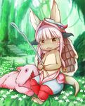  1girl artist_request brown_eyes furry long_hair made_in_abyss mitty nanachi_(made_in_abyss) open_mouth rabbit solo white_hair 
