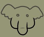  elephant headshot mammal monochrome nishi penis simple_background solo suggestive 