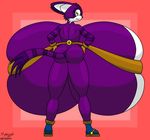  9-puzzle anthro big_breasts big_the_cat bottomless breasts butt cat clothed clothing crossgender feline female footwear fur gloves huge_breasts hyper hyper_breasts mammal purple_fur shoes sonic_(series) video_games white_fur yellow_eyes 