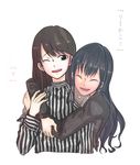  2girls black_hair hug kobayashi_aika long_hair multiple_girls 