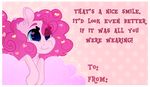  &lt;3 &lt;3_eyes 2017 blue_eyes border candy dotted_background earth_pony english_text equine female feral food friendship_is_magic hair holidays horse lolepopenon mammal my_little_pony pattern_background pink_hair pinkie_pie_(mlp) pony simple_background solo text translucent_hair valentines_day_card white_border 
