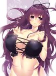  bottomless bra cleavage murasaki_(senran_kagura) senran_kagura senran_kagura:_shinovi_versus yutazou 