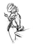  audiophilekitsune breasts camel_toe clothed clothing female footwear greyscale hair homestuck horn monochrome ms_paint_adventures open_mouth panties shoes sketch solo standing thick_thighs troll_(homestuck) under_boob underwear 
