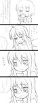  1girl 4koma adeltrud_walter blush comic ernesti_echevalier glass greyscale highres knight's_&amp;_magic long_hair monochrome rifyu rubbing_eyes short_hair translation_request wavy_mouth 