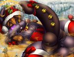  balls bow canine christmas clothing corset erection fox hat herm holidays hybrid hyper intersex knot legwear lingerie macro mammal mistletoe nintendo peeing penis piercing plant pok&eacute;mon pok&eacute;mon_(species) revous santa_hat stockings tongue tongue_out urine video_games vulpix watersports zorua 