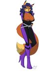  anthro bodysuit breasts canine carmelita_fox clothed clothing female fox looking_at_viewer makeup mammal nipples skinsuit sly_cooper_(series) smile solo standing tight_clothing video_games yawg 