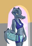  alligator bea_(nitw) bra cigarette clothing crocodilian female gym_bag night_in_the_woods nontoxo reptile scalie shorts smoking solo sports_bra underwear 