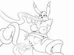  anal anal_penetration animated anthro breasts digimon double_penetration female fur greyscale monochrome nipples open_mouth penetration pussy renamon saliva solo spread_legs spreading tentacle_in_mouth tentacles thick_thighs vaginal vaginal_penetration yawg 