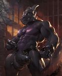  2018 5_fingers abs anthro balls bedroom_eyes biceps big_balls big_penis big_tail black_balls black_penis black_skin black_tail cell chain claws clenched_teeth clothed clothing darkgem dragon dripping erection front_view gag grey_claws grey_horn half-closed_eyes hi_res holding_object horn huge_balls huge_penis humanoid_hands humanoid_penis jewelry long_penis long_tail looking_at_viewer looking_down male mammal multicolored_skin multicolored_tail muscular muscular_male necklace nude orange_eyes partially_clothed partially_retracted_foreskin pecs penis precum prison purple_skin purple_tail quads raised_tail rape_face raventhan ring_gag scalie seductive sharp_claws sharp_teeth smile snout solo spiked_tail standing teeth thick_penis thick_tail thick_thighs triceps uncut vein veiny_penis 