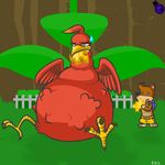  anthro avian banjo-kazooie bear bird breegull clothing female kazooie male mammal overweight simple_background stuffing unknown_(disambiguation) video_games 