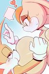  &lt;3 2017 big_breasts blush breastfeeding breasts clothing cloudz eyelashes eyes_closed female gloves huge_breasts mature_female miles_prower mother parent sonic_(series) sweat vanilla_the_rabbit 