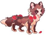  2015 alpha_channel aspeneyes brown_eyes brown_fur brown_markings canine countershading dog female feral flower flower_in_hair fluffy fluffy_tail fox fur happy mammal markings plant portrait red_eyes side_view simple_background smile socks_(marking) solo standing tan_countershading transparent_background 