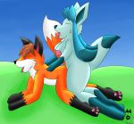  all_fours breasts canine cuntboy doggystyle duo eeveelution erection eyes_closed fox from_behind_position glaceon grass happy herm hill intersex male mammal nintendo nipples open_mouth pok&eacute;mon pok&eacute;mon_(species) rouyuki_(artist) sex sky video_games 