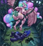  anal anthro anthrofied bdsm big_breasts bondage bound breasts butt clearing day equine everfree_forest female forced forest friendship_is_magic horn huge_breasts knot mammal my_little_pony navel night nipples open_mouth penis plant plantigrade princess_celestia_(mlp) princess_luna_(mlp) pussy rape sky smudge_proof soles tentacle_rape tentacles toes tree vines wet winged_unicorn wings 