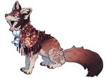  alpha_channel aspeneyes black_fur blue_eyes brown_fur canine cape claws clothed clothed_feral clothing countershading cravat female feral fluffy fluffy_tail fox fur mammal pawpads portrait side_view simple_background sitting smile solo spots tan_countershading transparent_background 