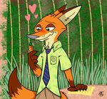  &lt;3 2017 absurd_res anthro arm_support badge blush canine carrot_pen disney fox hi_res male mammal nick_wilde solo unclescooter zootopia 