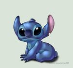 2009 :| alien back_markings black_sclera blue_claws blue_eyes blue_fur blue_nose chest_tuft claws digital_drawing_(artwork) digital_media_(artwork) disney experiment_(species) fur head_tuft kaykaykit lilo_and_stitch looking_at_viewer markings notched_ear simple_background sitting small_tail stitch tuft url 