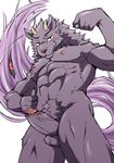  bathym canine demon erection flexing horn lontaring male mammal muscular muscular_male nipples penis pubes solo tokyo_afterschool_summoners wolf 