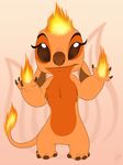  2017 4_fingers 4_toes alien brown_claws brown_eyes brown_nose chest_tuft claws digital_media_(artwork) disney experiment_(species) eyelashes fan_character fire flaming_hair flaming_tail fur hair lilo_and_stitch looking_at_viewer mixed_media no_sclera orange_fur raised_eyebrow signature simple_background smile smirk solo specky-arts standing toes tuft vela_(random-akatsuki-dude) 