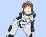  1girl bodysuit breasts brown_eyes brown_hair godzilla:_monster_planet godzilla_(series) looking_at_viewer military military_uniform polygon_pictures pose spacesuit thick_thighs thighs toho_(film_company) yuko_tani 