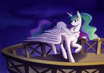  2017 absurd_res apricalico balcony cloud cute cutie_mark duo embrace equine eyebrows eyelashes eyes_closed feathered_wings feathers female female/female friendship_is_magic full-length_portrait hair hi_res horn hug looking_back makeup mammal mascara multicolored_hair my_little_pony night nude on_top outside portrait princess_celestia_(mlp) purple_eyes purple_hair railing rarity_(mlp) shadow sky smile spread_wings text unicorn watermark winged_unicorn wings 